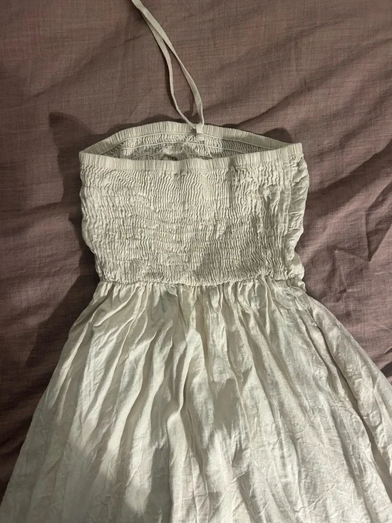Urban Outfitters White Smocked Halter Mini Dress - Picture 2 of 4